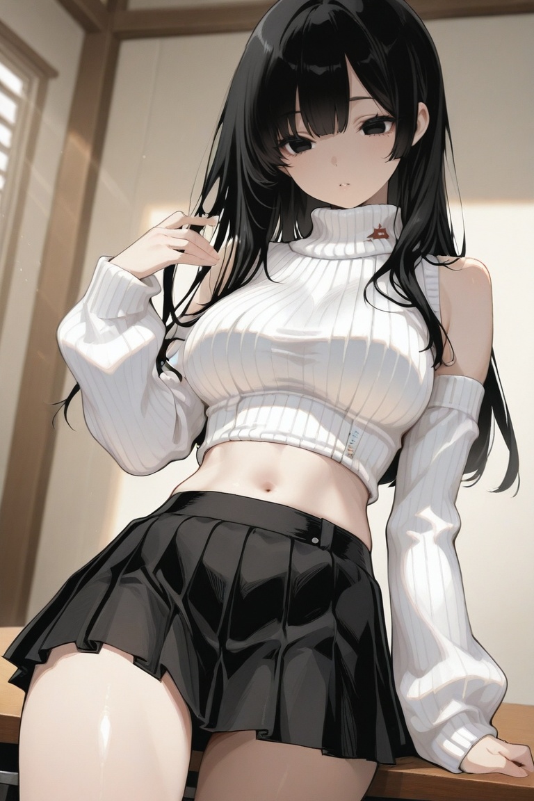 iroha_kannou,  black long hair,  black eyes on Tensor.Art