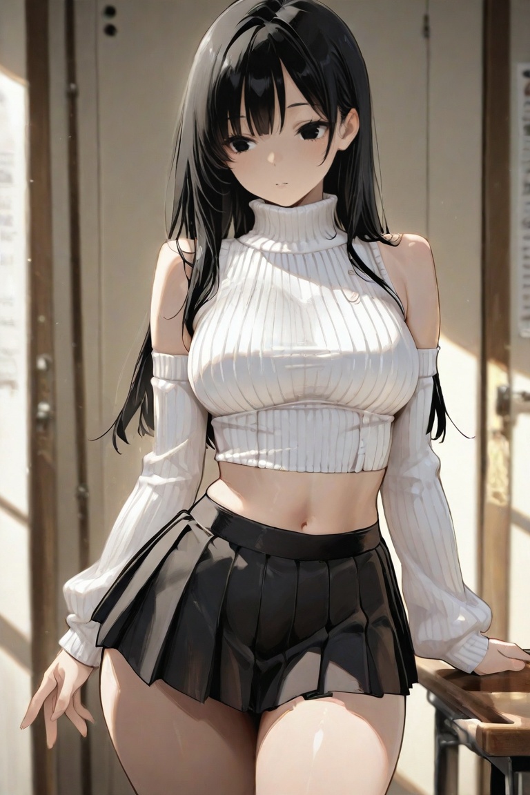 iroha_kannou,  black long hair,  black eyes on Tensor.Art