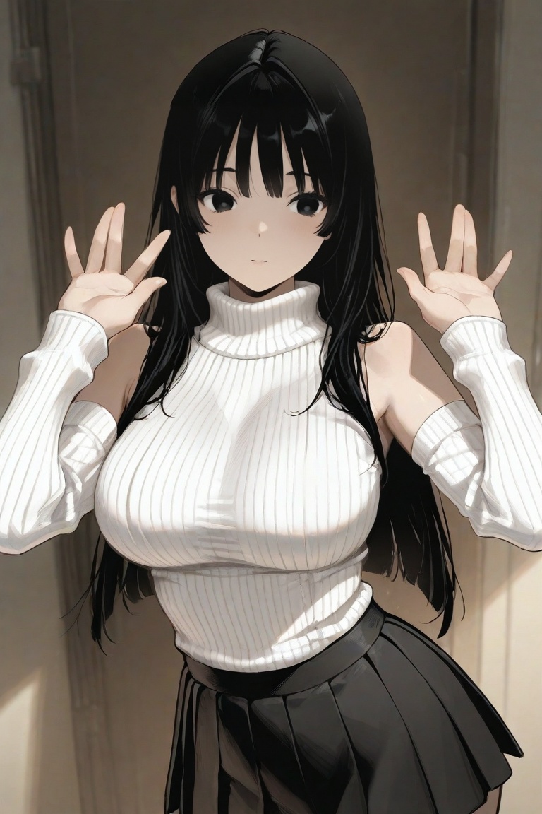 iroha_kannou,  black long hair,  black eyes on Tensor.Art