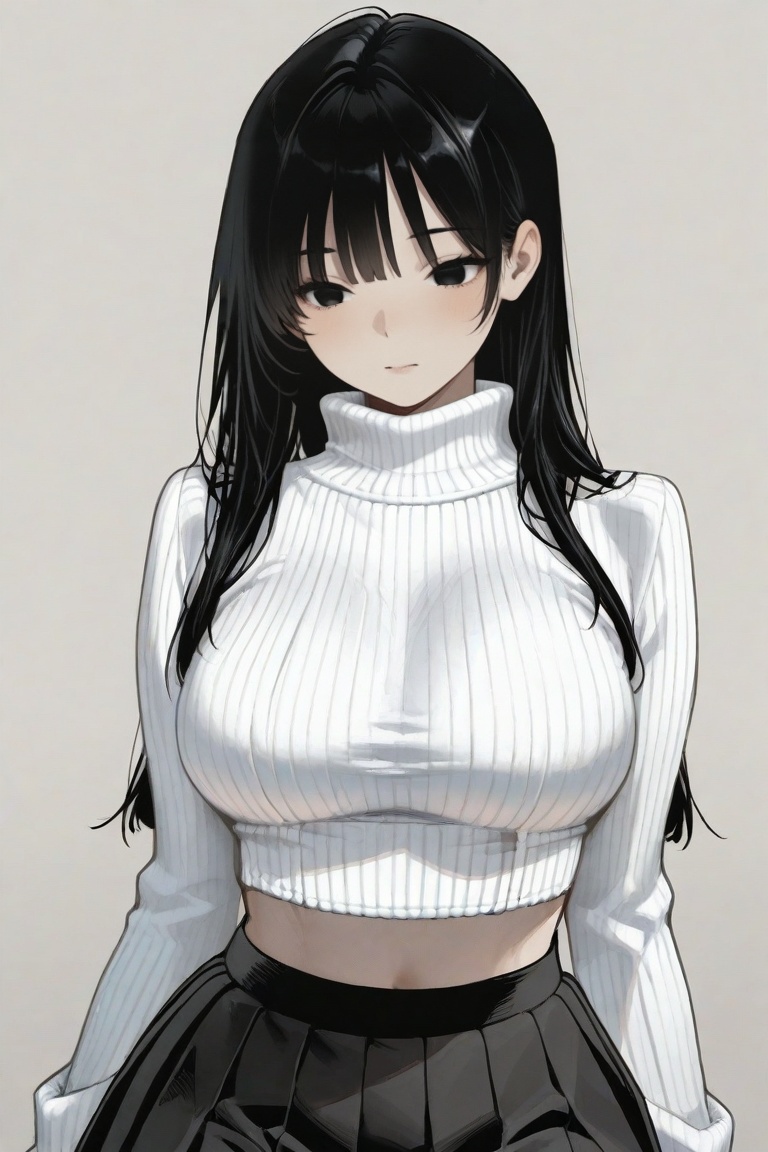 iroha_kannou,  black long hair,  black eyes on Tensor.Art