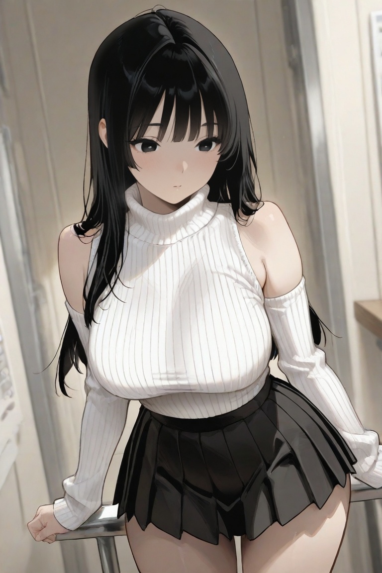 iroha_kannou,  black long hair,  black eyes on Tensor.Art