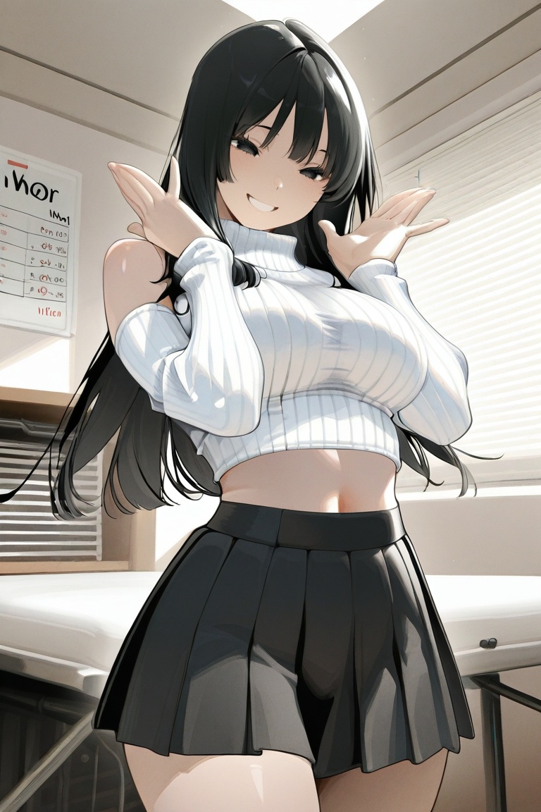 iroha_kannou,  black long hair,  black eyes on Tensor.Art
