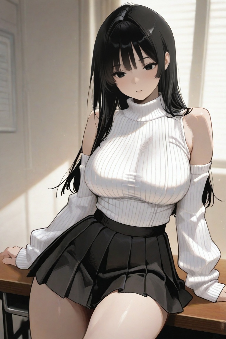 iroha_kannou,  black long hair,  black eyes on Tensor.Art