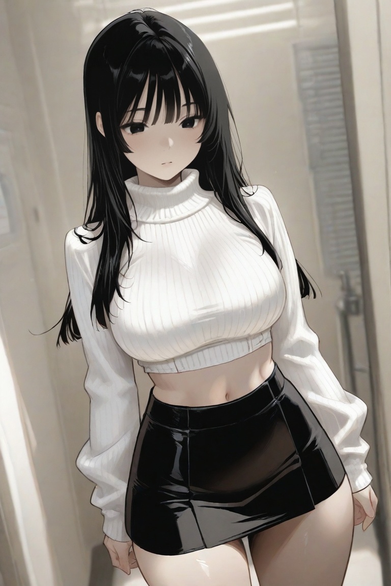 iroha_kannou,  black long hair,  black eyes on Tensor.Art