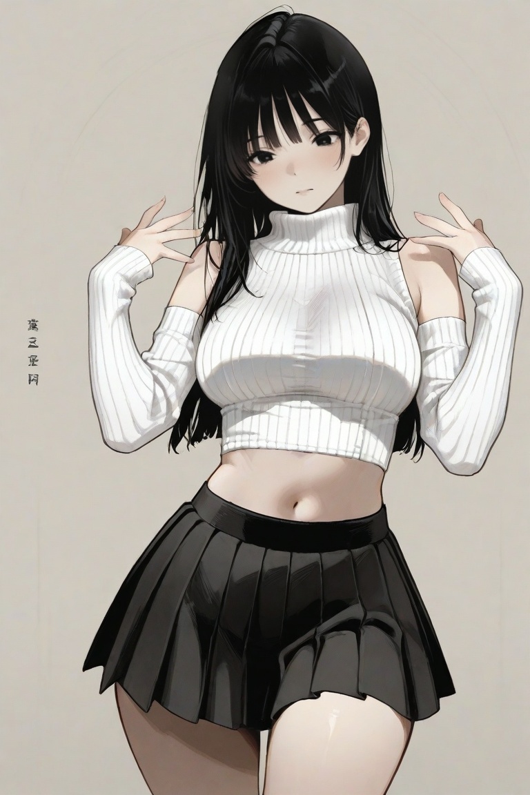 iroha_kannou,  black long hair,  black eyes on Tensor.Art