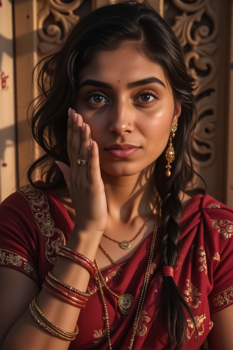 MASTERPIECE,  BEST QUALITY,  ULTRA-DETAILED 8K PHOTOREAL CLOSE-UP OF A GORGEOUS INDIAN WOMAN on Tensor.Art