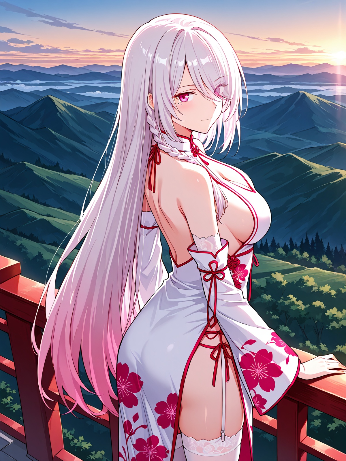 1 girl,  solo,  pink eyes on Tensor.Art