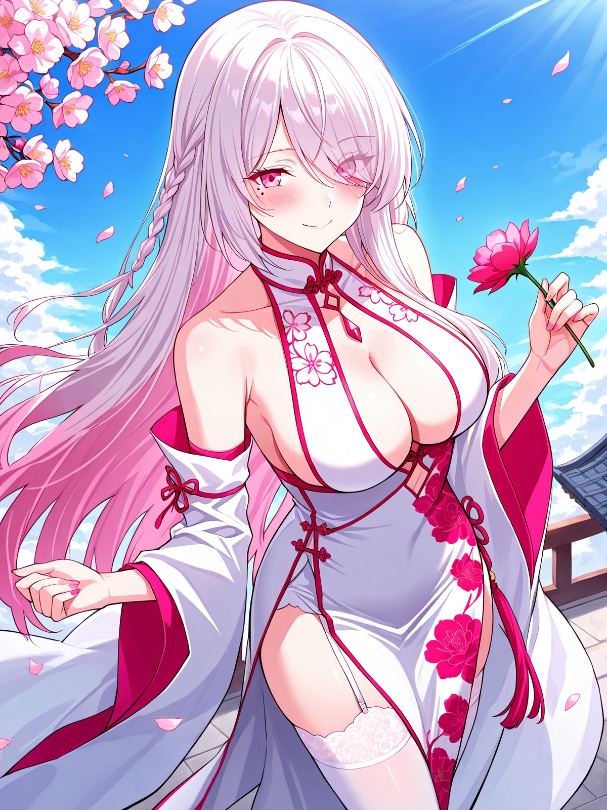 1 girl,  solo,  pink eyes on Tensor.Art