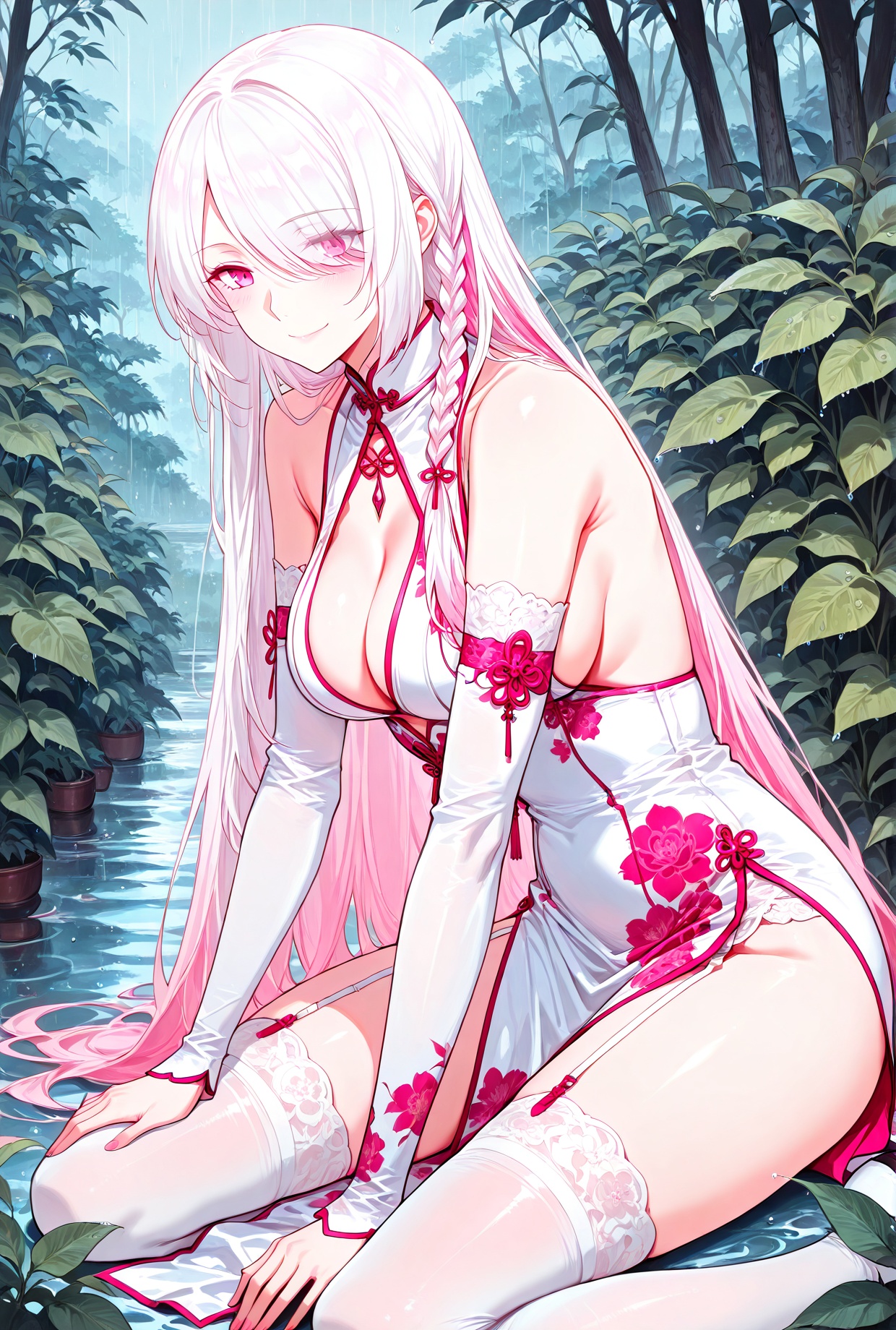 1 girl,  solo,  pink eyes on Tensor.Art