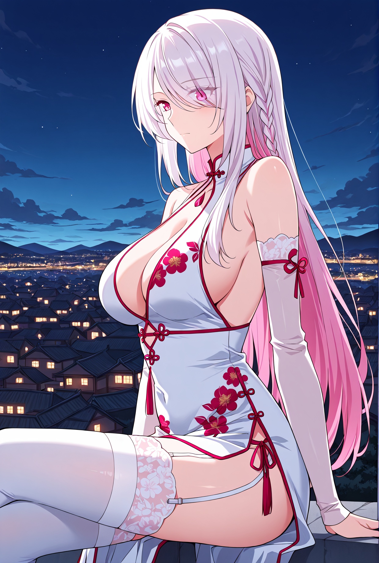 1 girl,  solo,  pink eyes on Tensor.Art