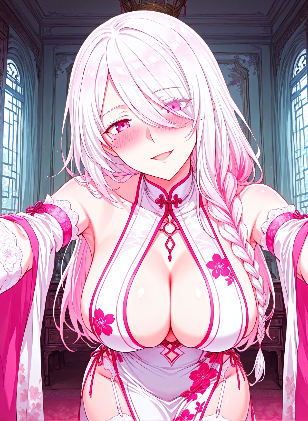 1 girl,  solo,  pink eyes on Tensor.Art