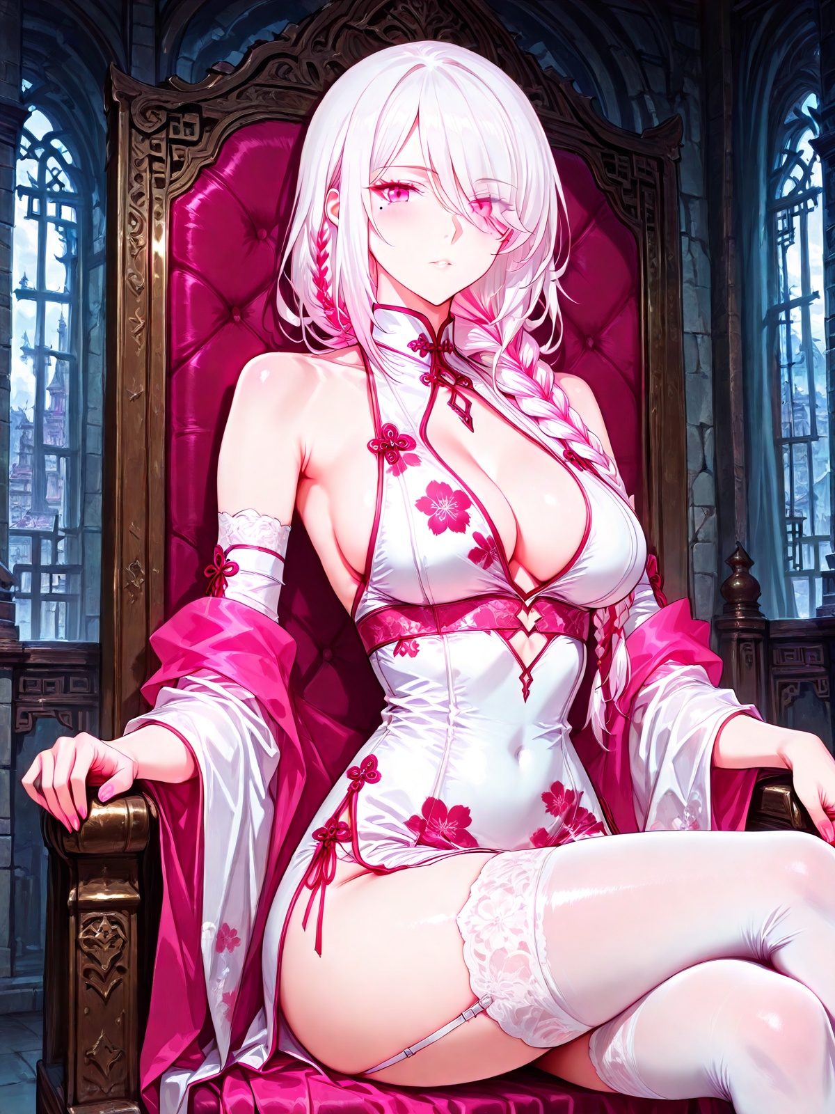 1 girl,  solo,  pink eyes on Tensor.Art