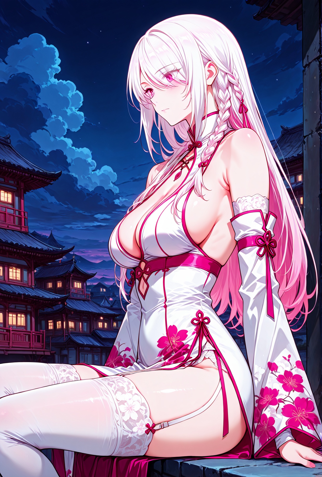 1 girl,  solo,  pink eyes on Tensor.Art