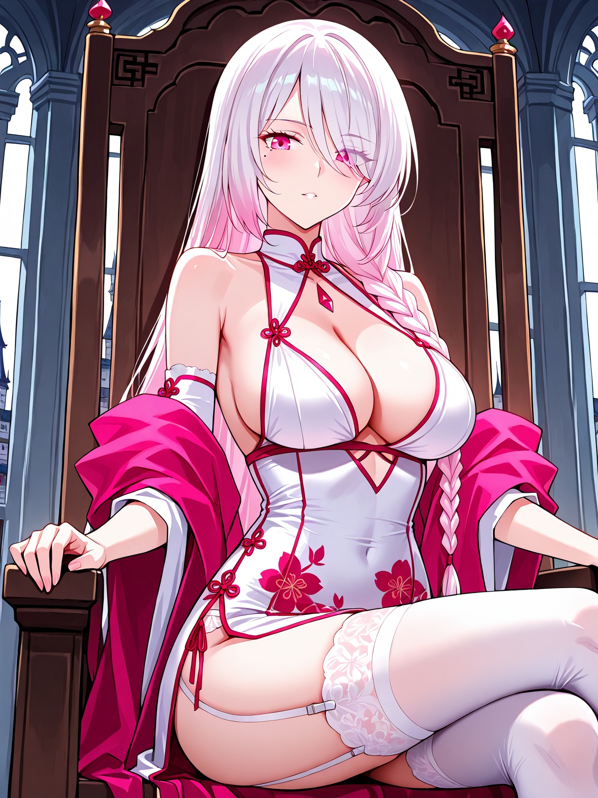 1 girl,  solo,  pink eyes on Tensor.Art