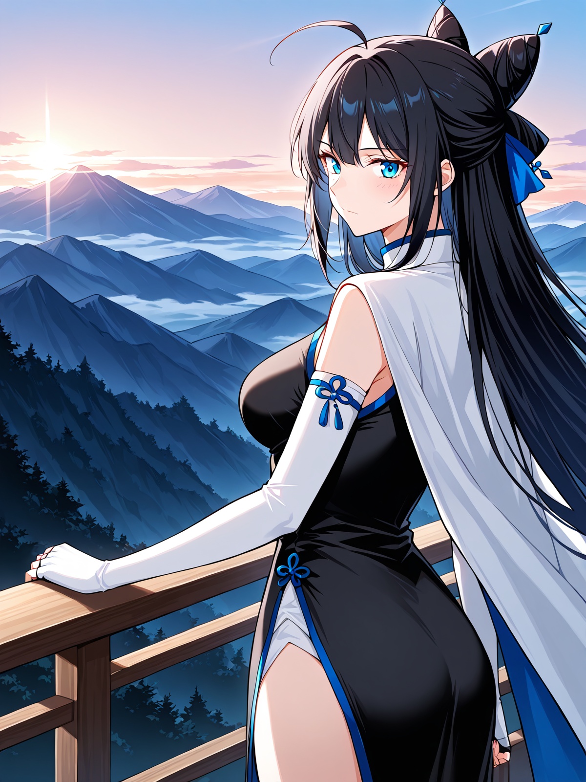 1 girl,  solo,  black hair on Tensor.Art