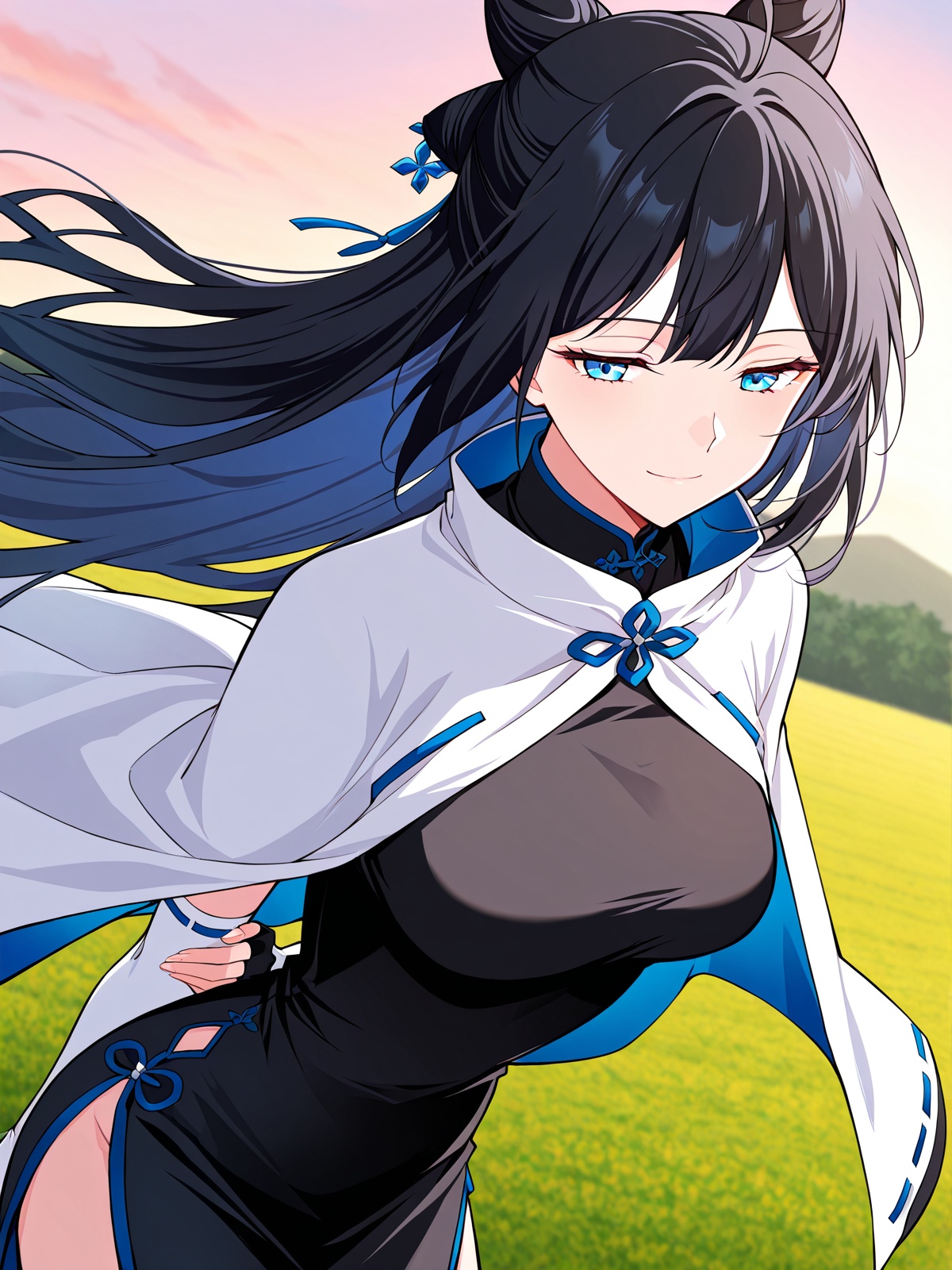 1 girl,  solo,  black hair on Tensor.Art