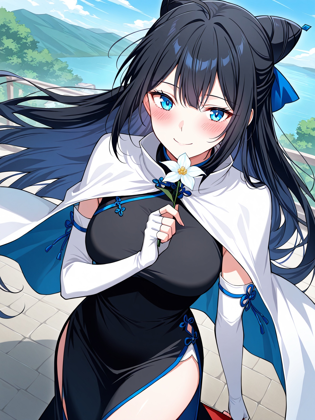 1 girl,  solo,  black hair on Tensor.Art