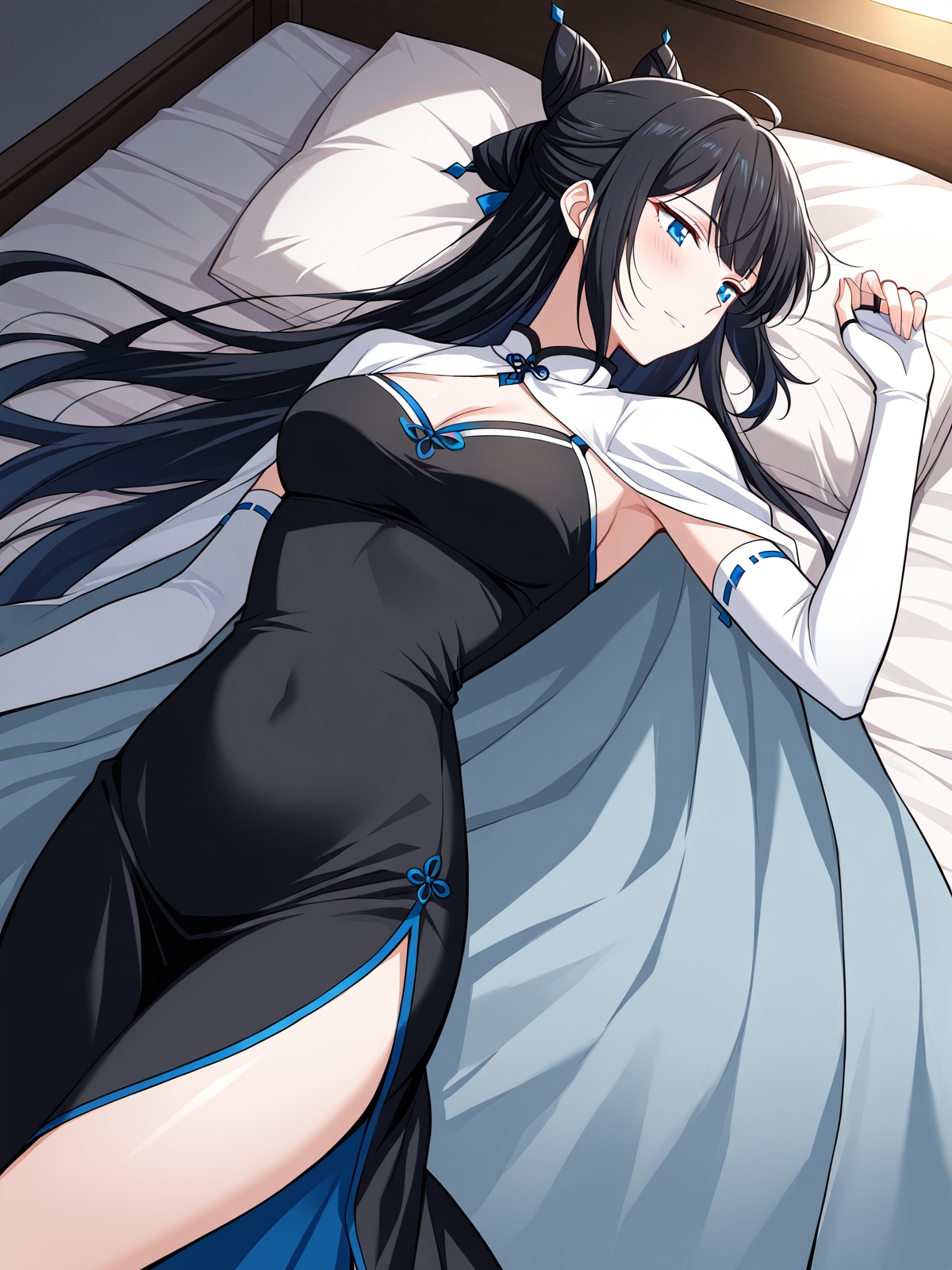 1 girl,  solo,  black hair on Tensor.Art