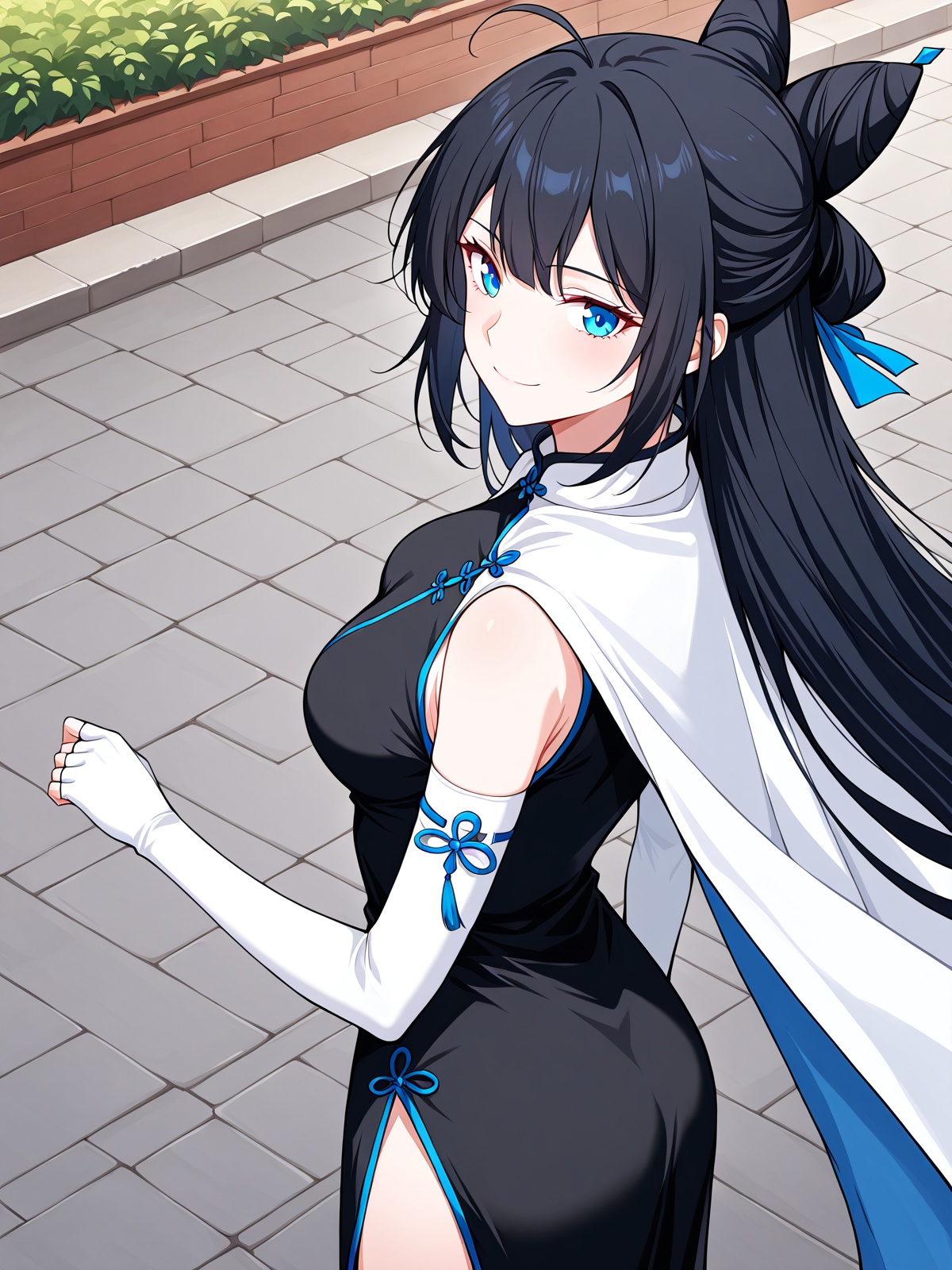 1 girl,  solo,  black hair on Tensor.Art