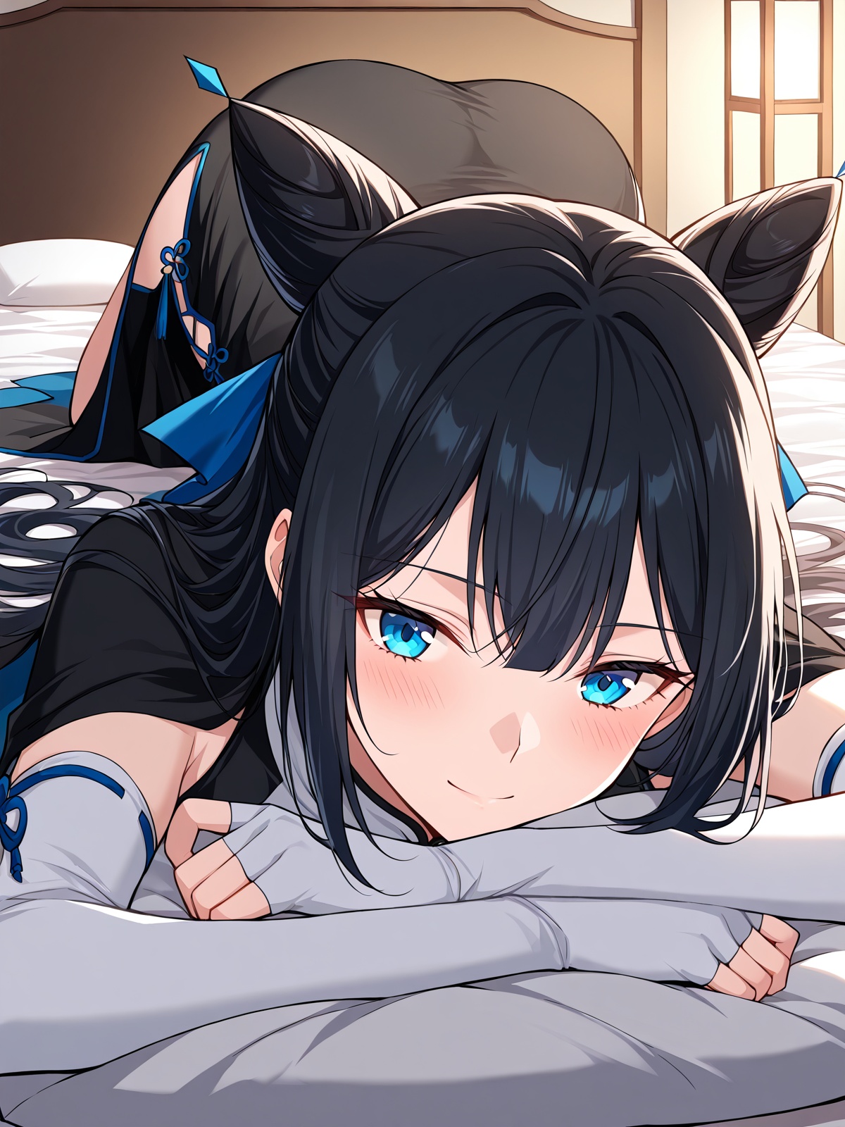 1 girl,  solo,  black hair on Tensor.Art