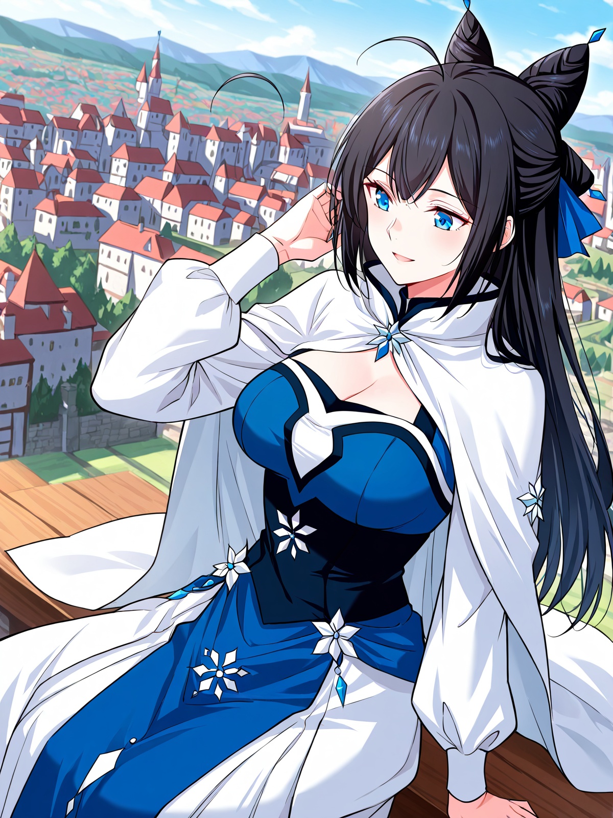 1 girl,  solo,  black hair on Tensor.Art