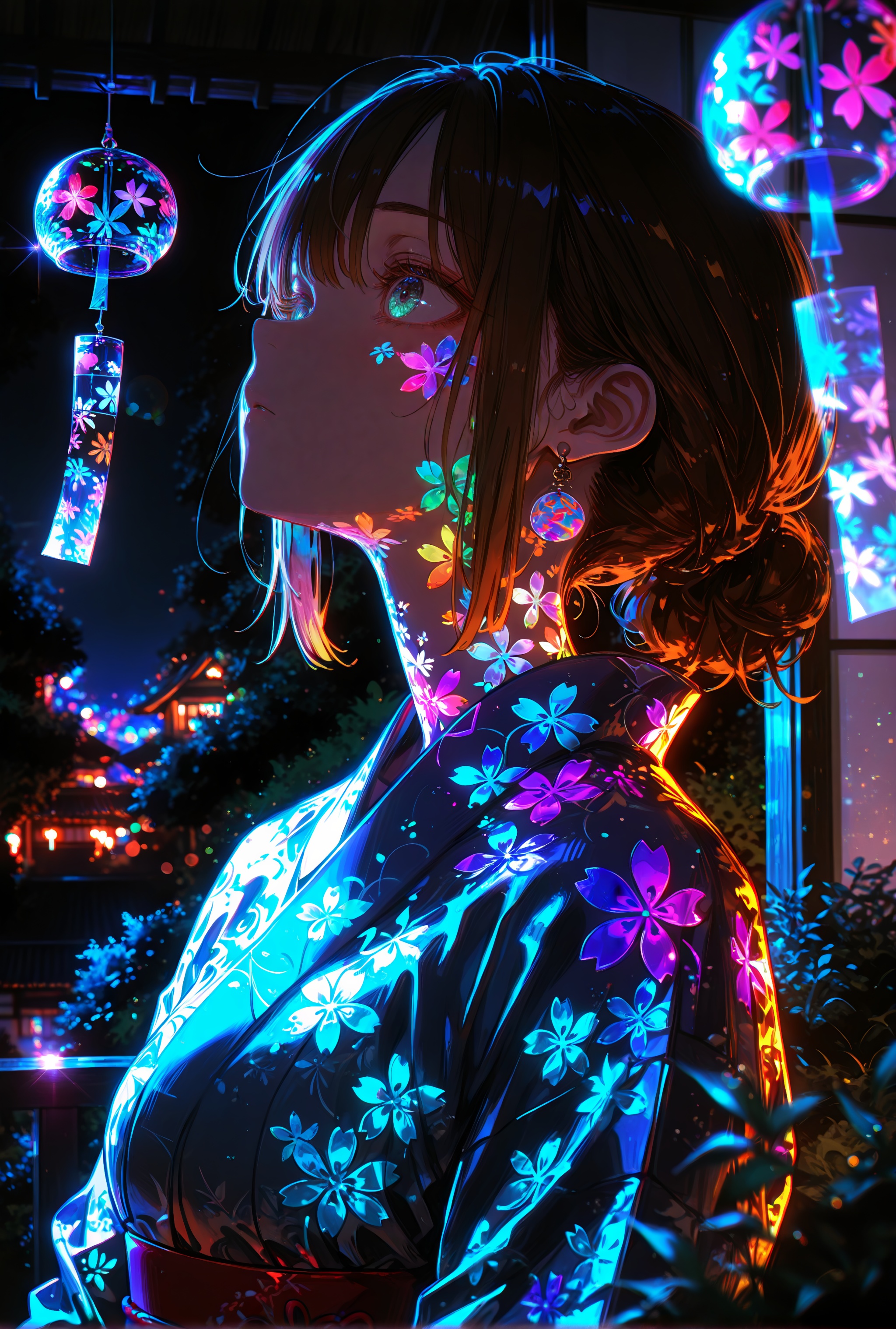 1girl,  brown hair,  green eyes on Tensor.Art
