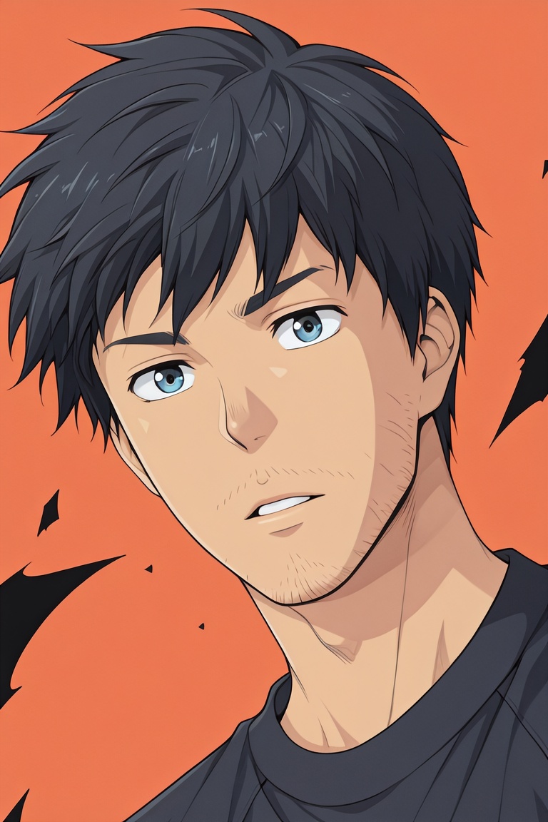 anime screencap,  aratazaki-1male focus,  black_aratazaki_hair on Tensor.Art