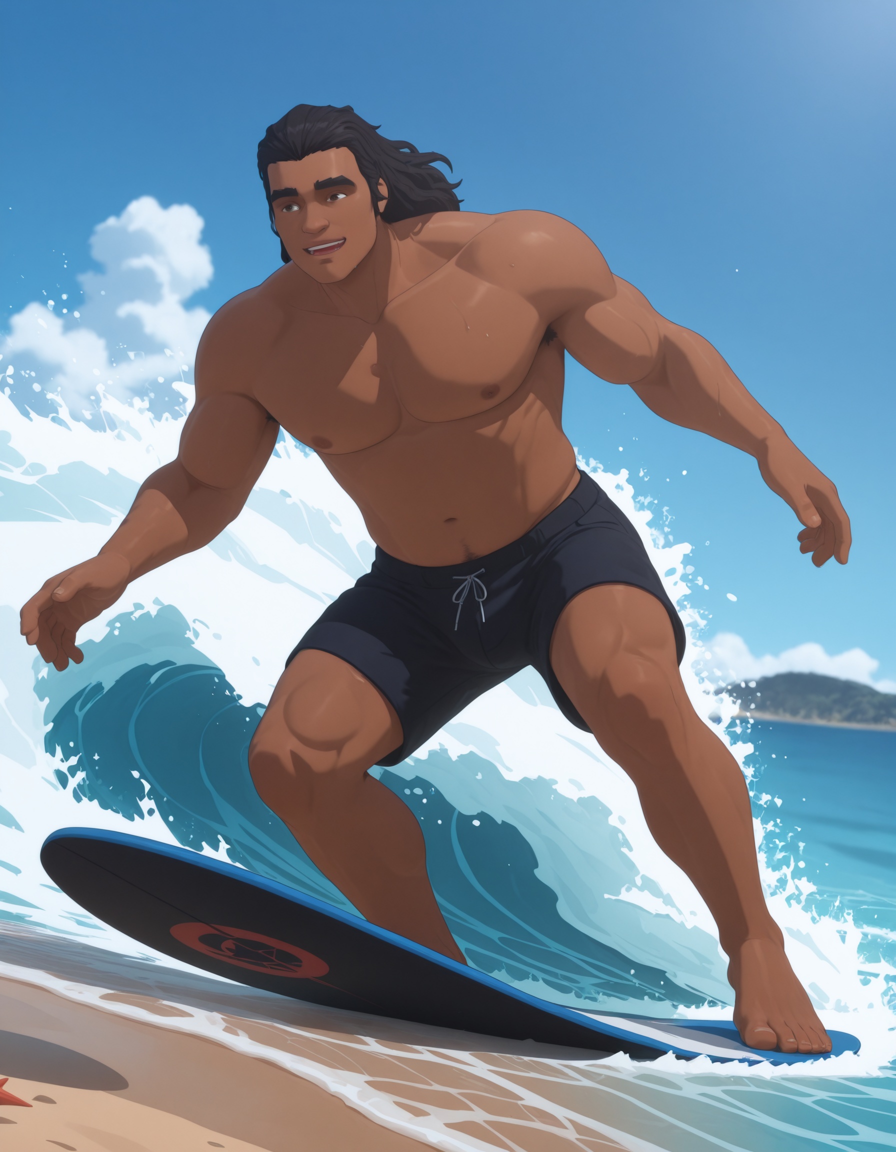 dispatch_royd,  1boy,  surfing on Tensor.Art
