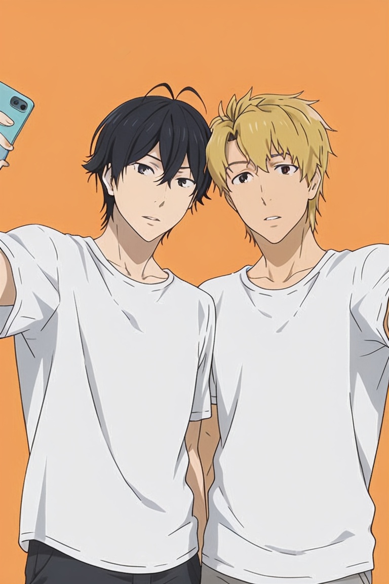anime screencap,  looking at viewer,  handa and kido-gay couple focus on Tensor.Art