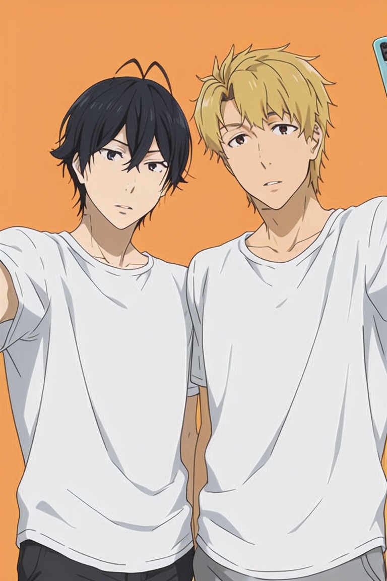anime screencap,  looking at viewer,  handa and kido-gay couple focus on Tensor.Art