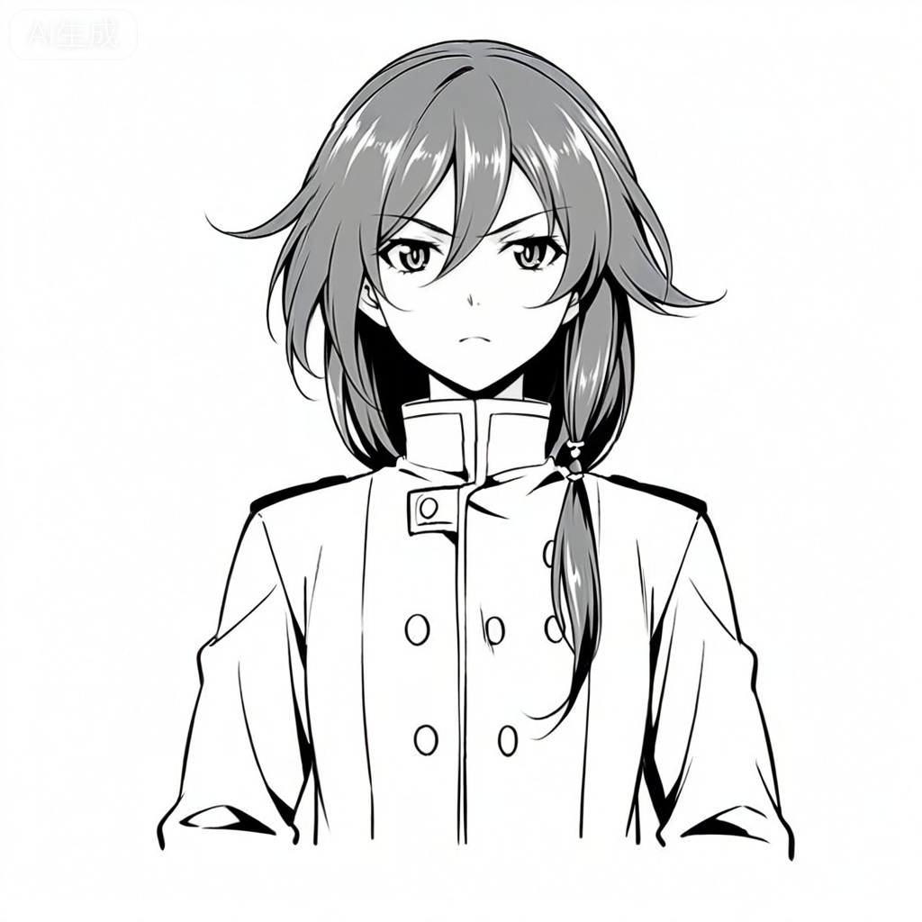 masterpiece, best quality,solo,((white background:1.2)),simple background,, 
looking at viewer,monochrome,greyscale,manga_style,fu hua
