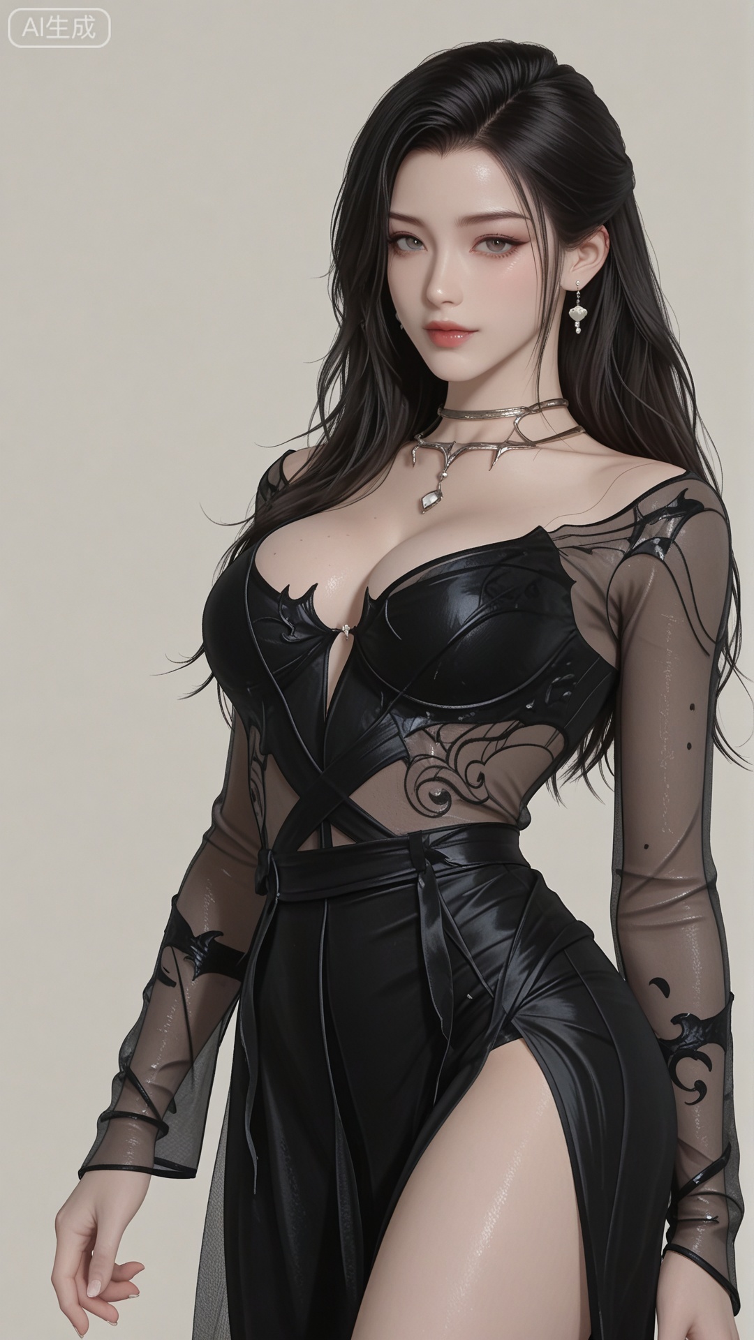 MZ clothes, solo, exquisite skin, cowboy_shot, looking at viewer, even illumination, very awa, simple background,