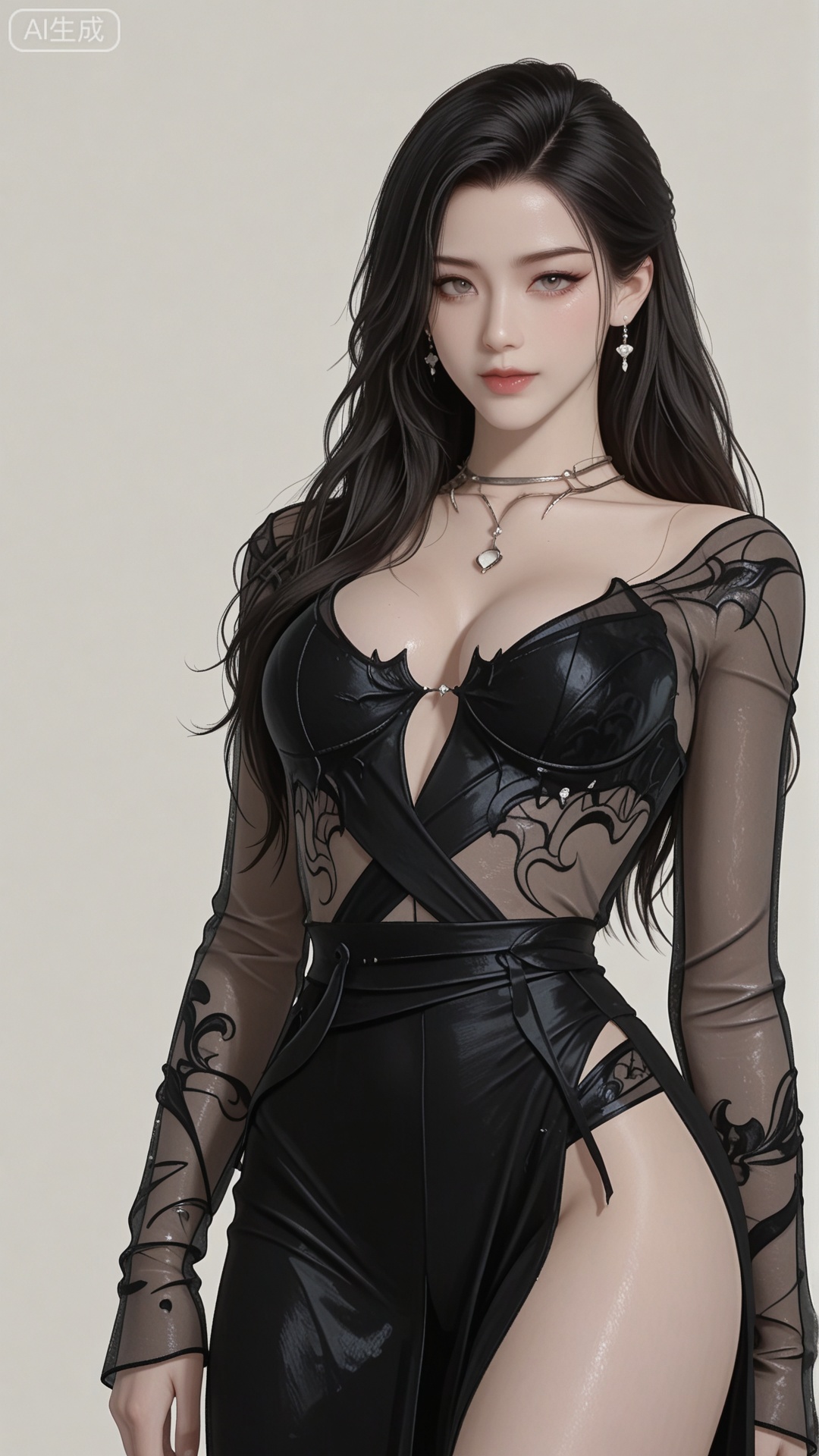 MZ clothes, solo, exquisite skin, cowboy_shot, looking at viewer, even illumination, very awa, simple background,