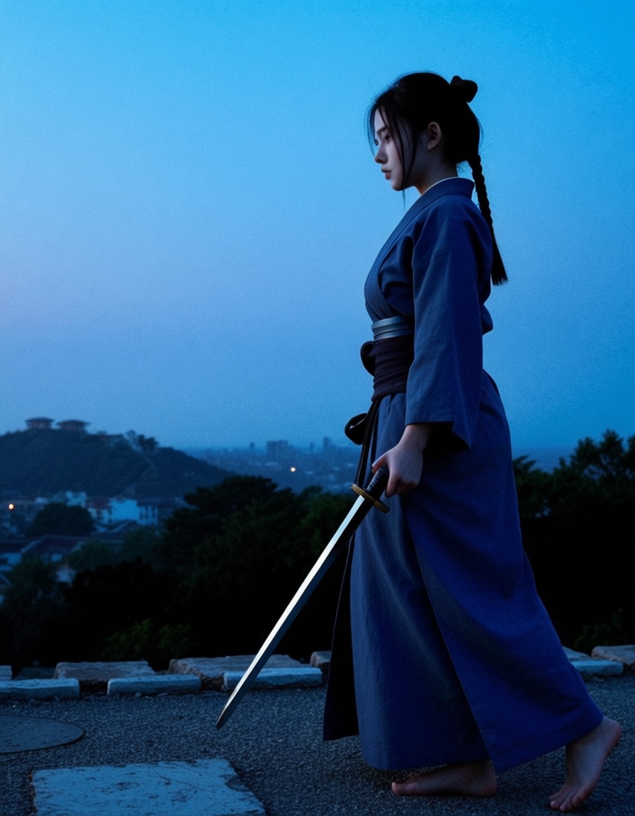 ehbluehour,  samurai girl on Tensor.Art