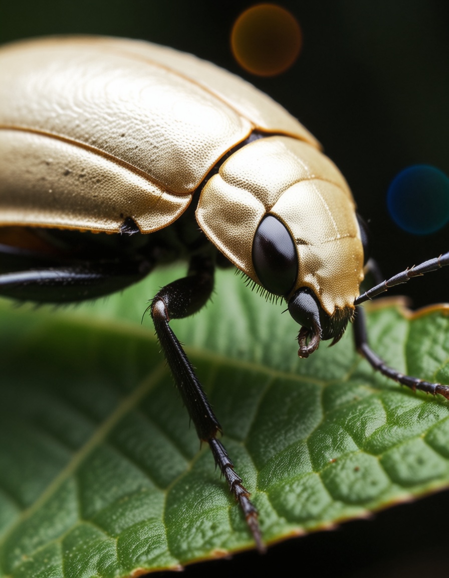 ehmacro,  beetle on a leaf on Tensor.Art