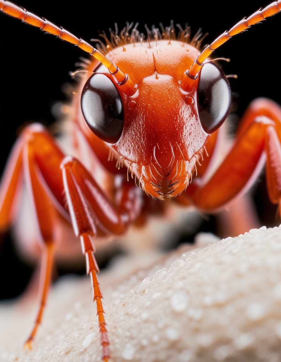 ehmacro,  portrait of a red ant on Tensor.Art