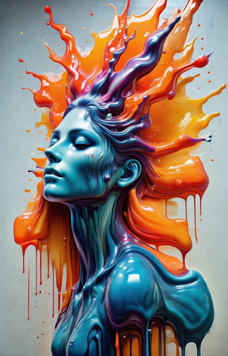 Human body full clothed,  full dressed melting statue,  liquid morphing effect on Tensor.Art