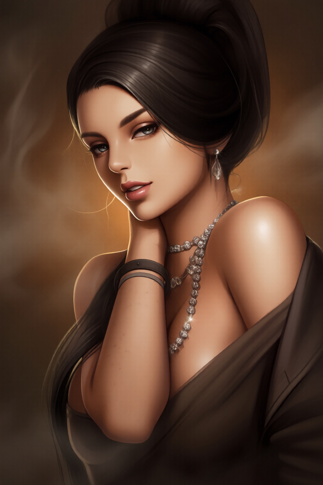 D@nt3W0ntD13,  Create a masterpiece image of a seductive woman with a wavy cut,  her long on Tensor.Art
