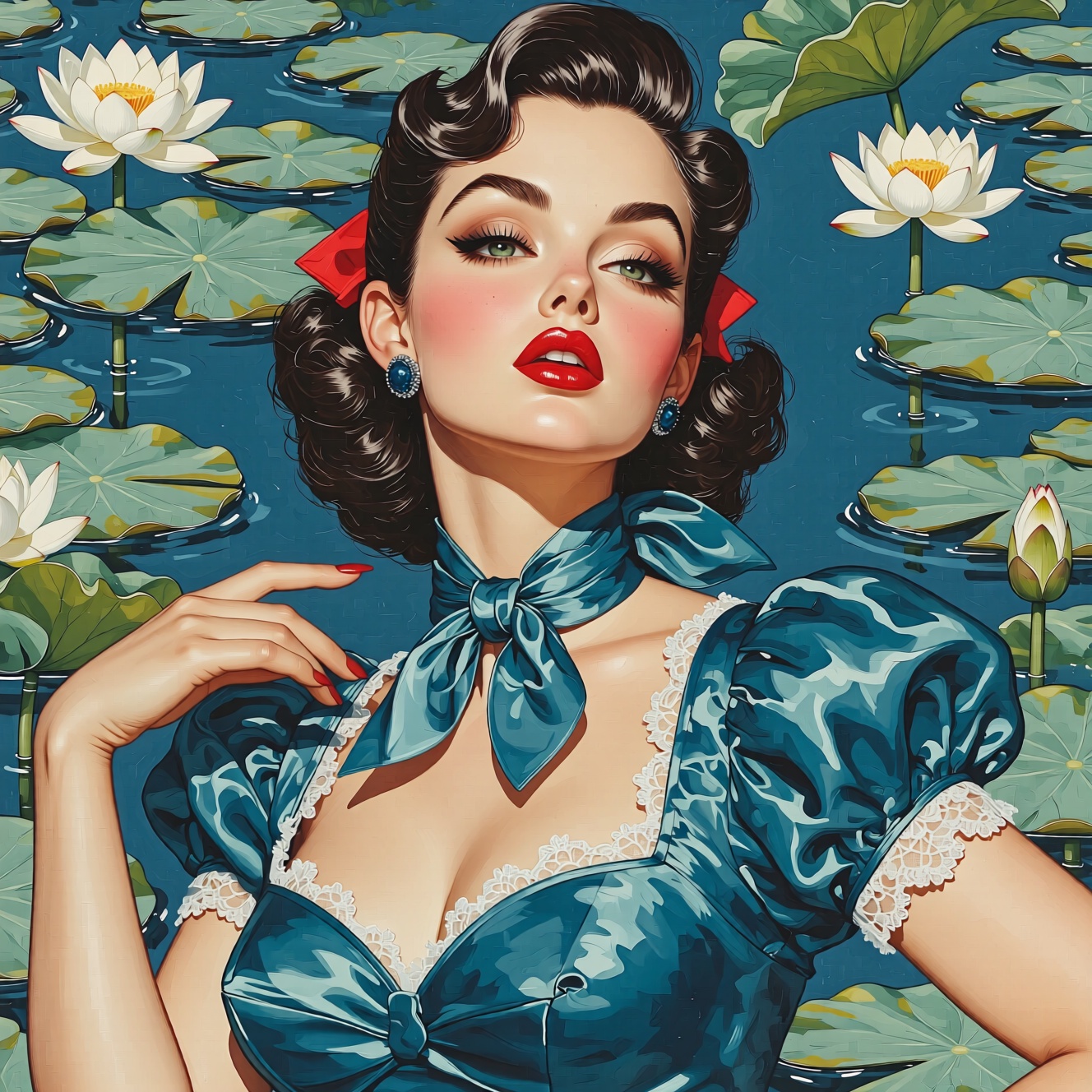 by james jean and norman rockwell,  (realistic pin up illustration: 1.4),  (hdr: 1.21) on Tensor.Art
