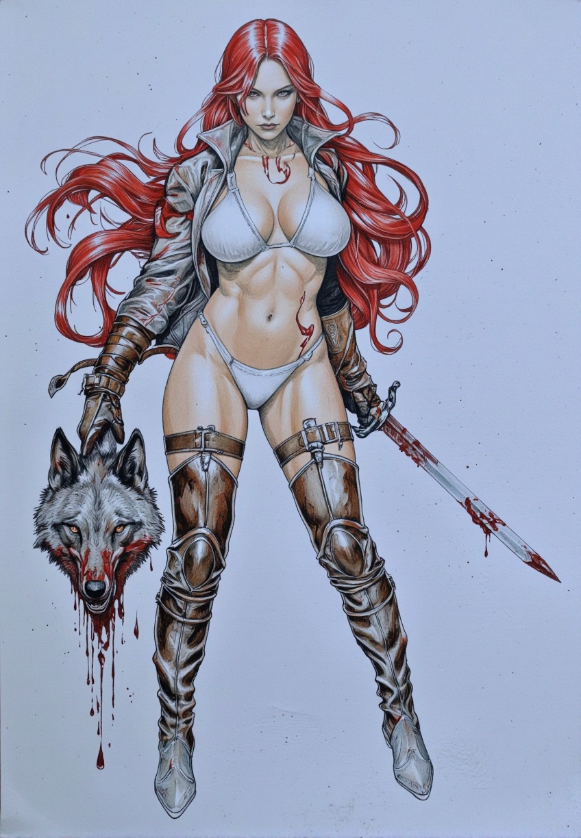 Illustration in Serbosa style. The image is a dynamic and striking illustration with a vivid,  intense style that evokes a...