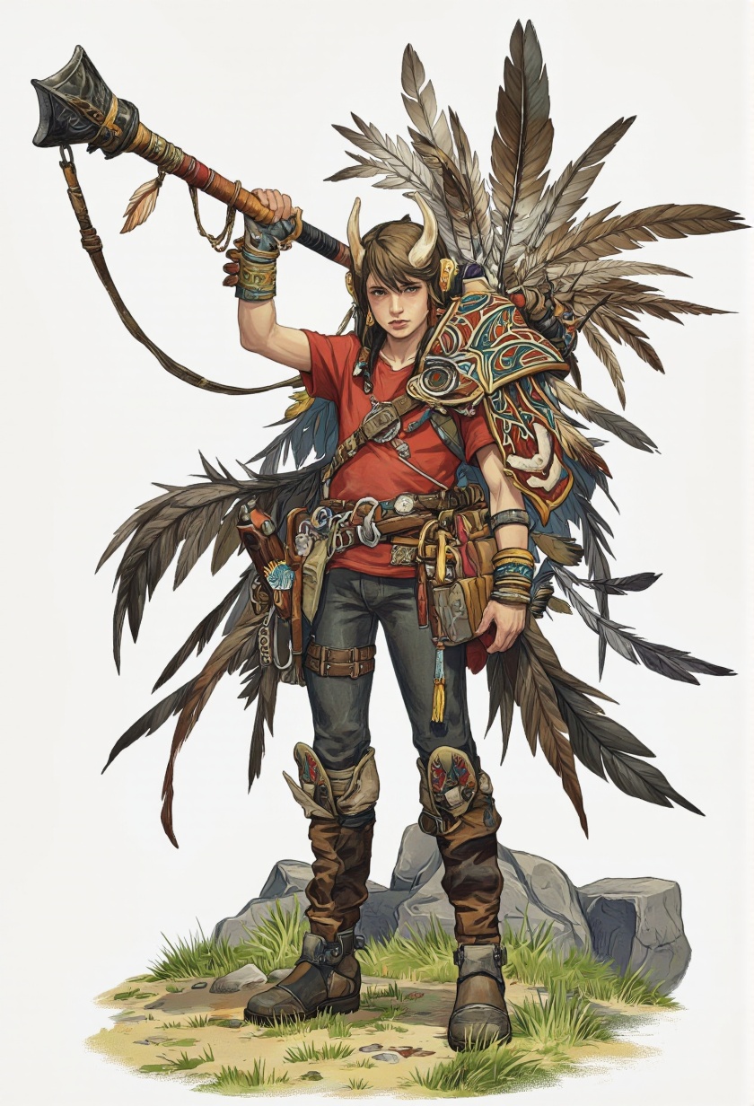 Illustration in Serbosa style. The artistic style of this image is a blend of realism and fantasy,  with a strong emphasis...