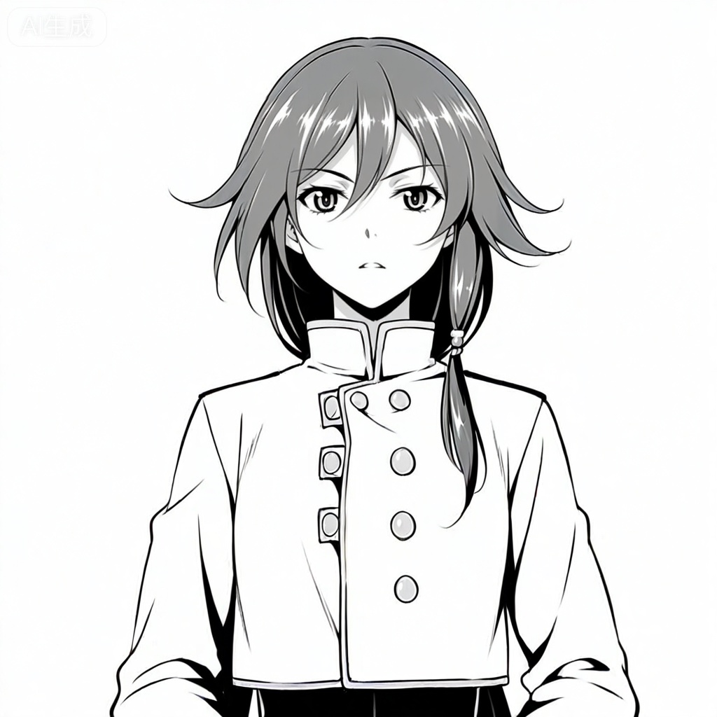 masterpiece, best quality,solo,((white background:1.2)),simple background,, 
looking at viewer,monochrome,greyscale,manga_style,fu hua
