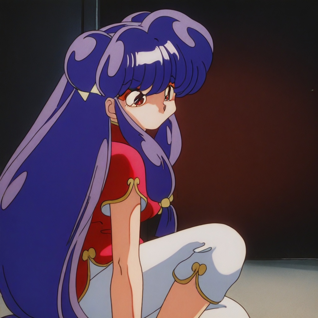 sampoohova,  red eyes,  purple hair on Tensor.Art
