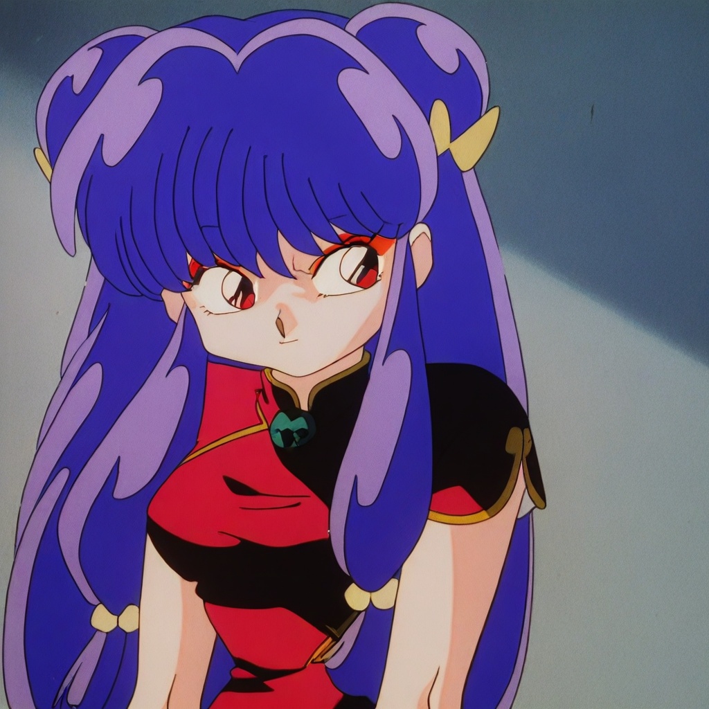 sampoohova,  red eyes,  purple hair on Tensor.Art