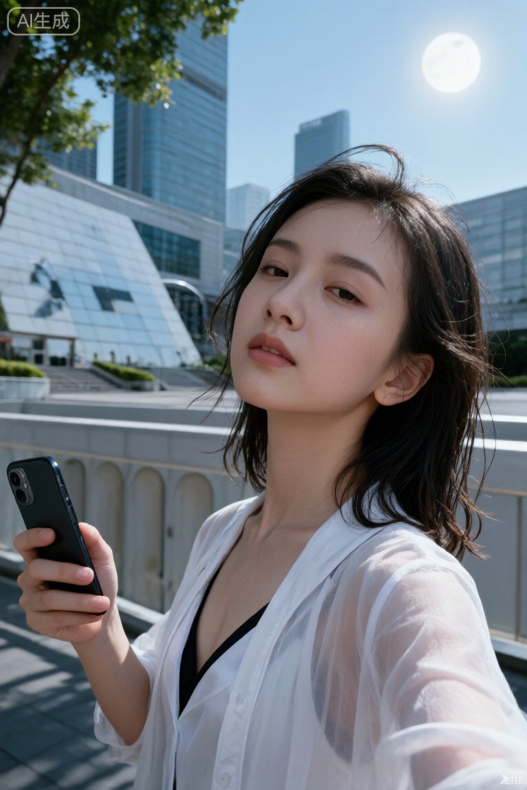 一张极其平凡无奇的iphone自拍照,没有明确的主体或构图感,德基广场的顶级公厕前,就是随手一拍的快照。照片略带运动模糊,阳光或室内打光不均匀导致的轻微曝光过度,xhs美女,瓜子脸,尖下巴,空灵感,自然感,白月光感,潮湿,,疲惫回头撩发,冷白皮,

