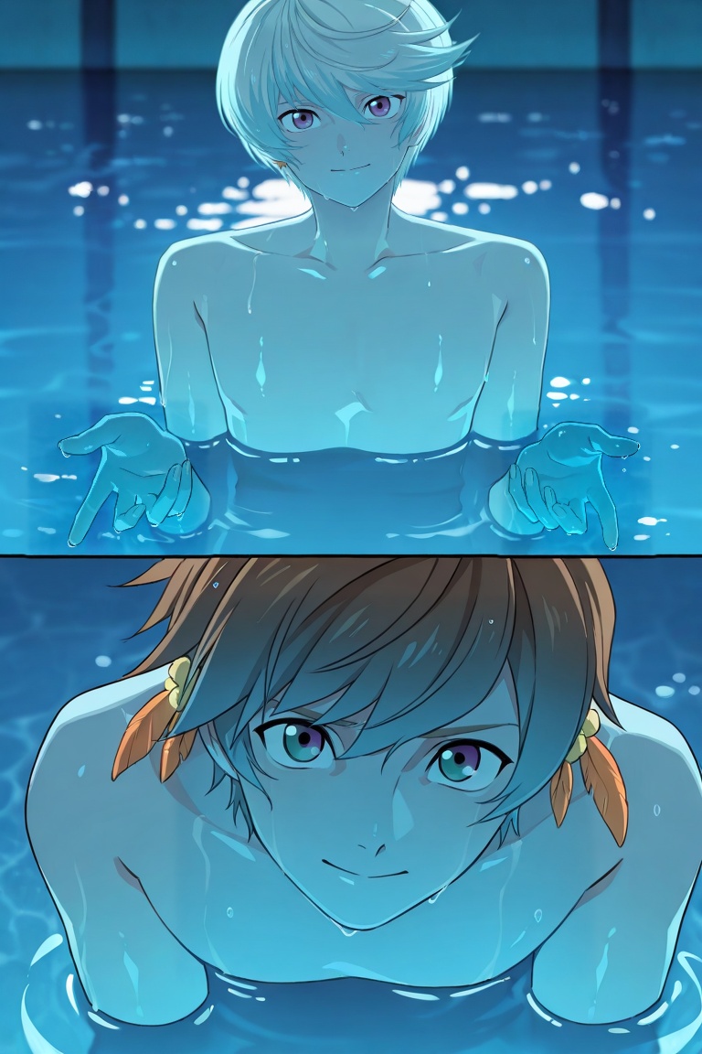 BREAK mikleo,  blue hair,  purple eyes on Tensor.Art