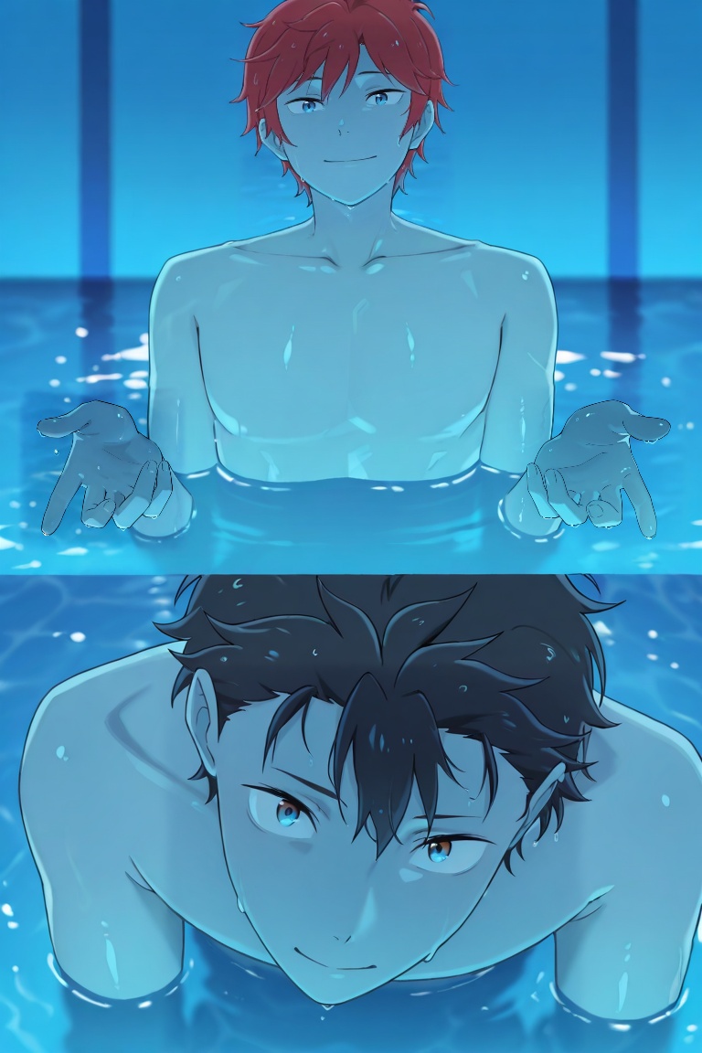 BREAK reinhard van astrea,  red hair blue eyes open hands,  hands up on Tensor.Art