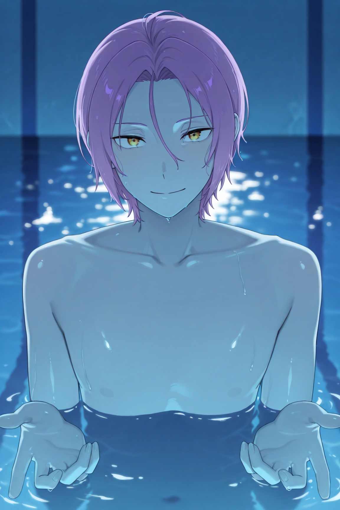 julius euclius,  purple hair,  yellow eyes on Tensor.Art