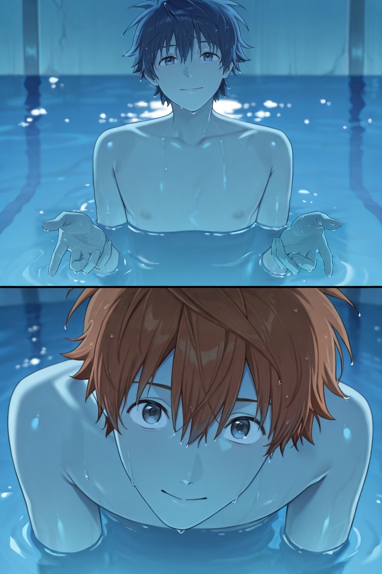 BREAK keita suminoe,  blue hair,  blue eyes on Tensor.Art
