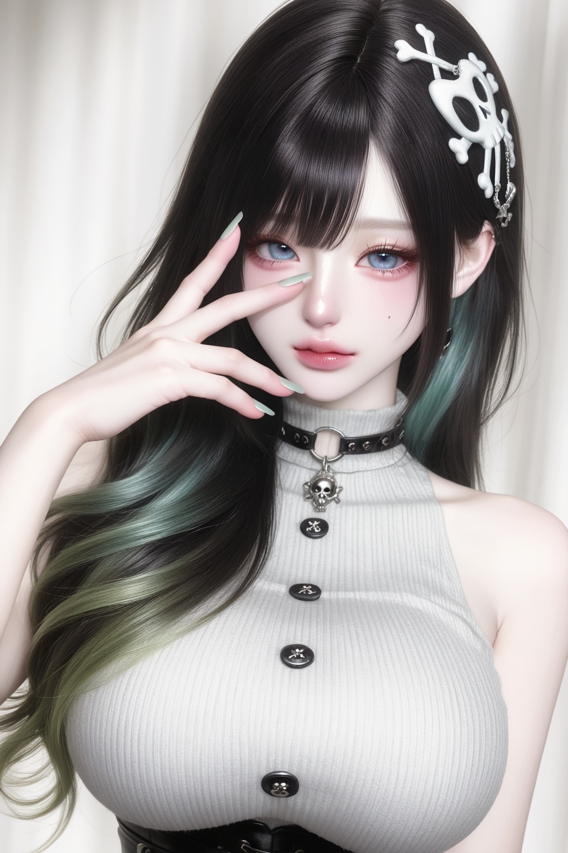 1girl,  mole under her lips,  icy blue eyes on Tensor.Art